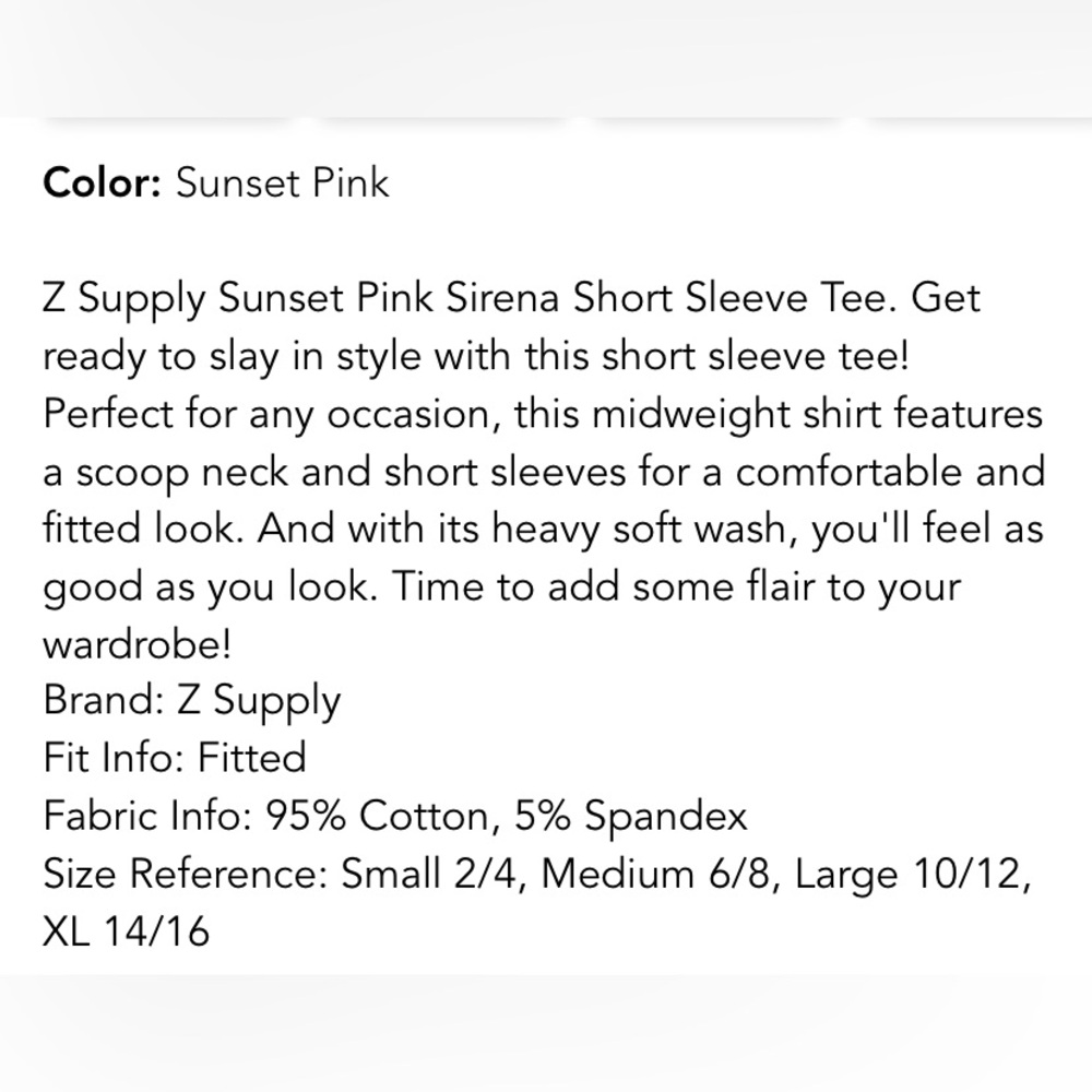 Z Supply pink Sirena Short Sleeve - Picture 3 of 3
